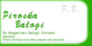 piroska balogi business card